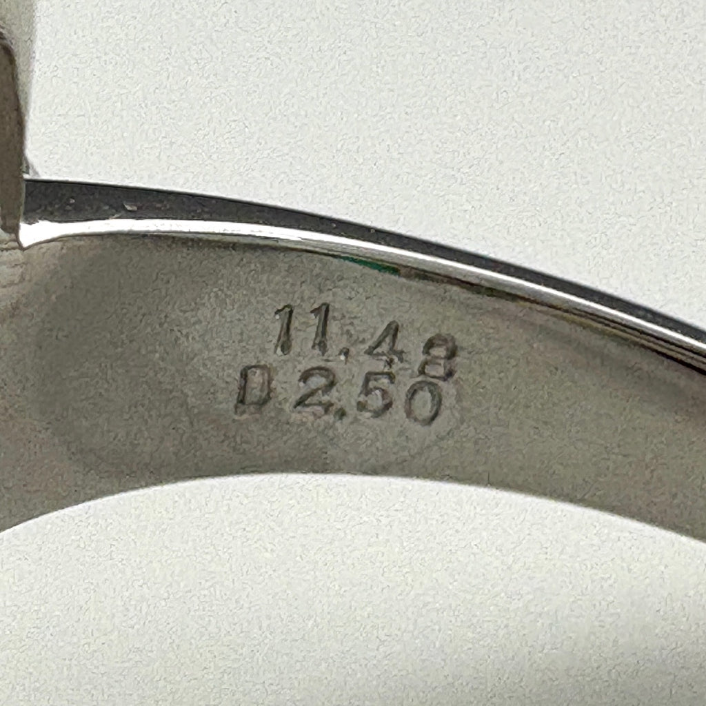 エメラルド デザインリング プラチナ 指輪 メレダイヤ リング 17号 Pt900 エメラルド ダイヤモンド レディース ノンブランドジュエリー 【中古】nbjwl