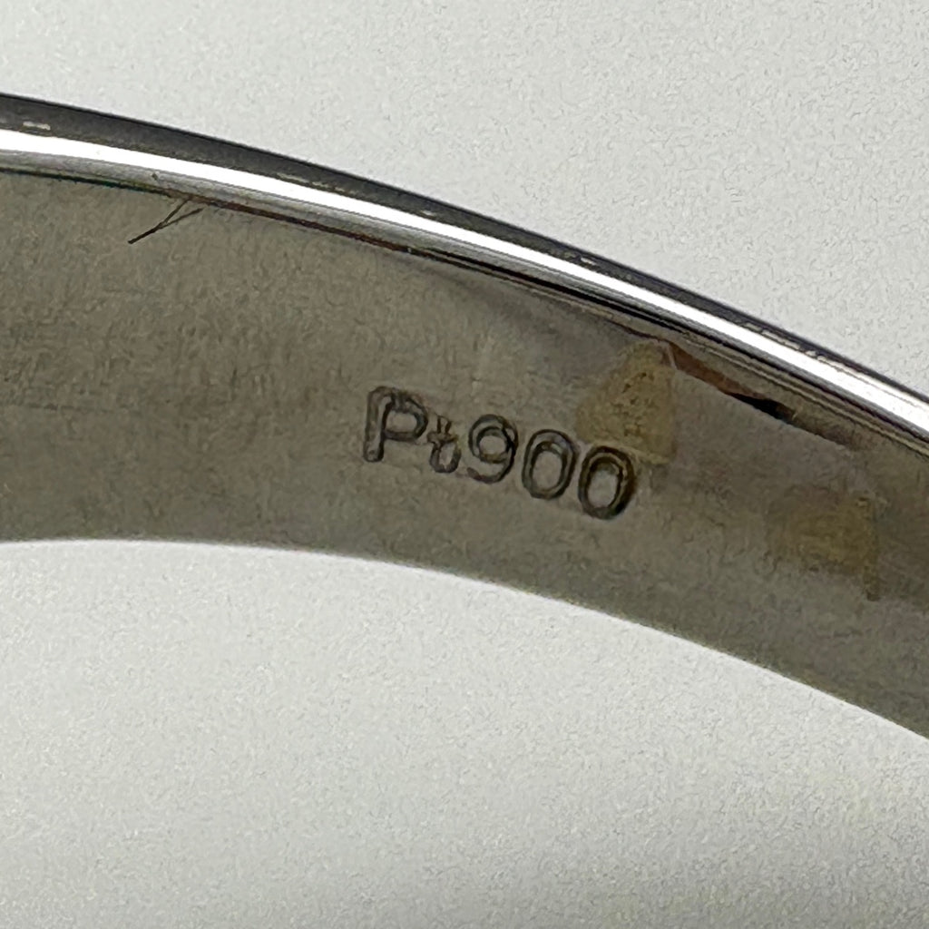 エメラルド デザインリング プラチナ 指輪 メレダイヤ リング 17号 Pt900 エメラルド ダイヤモンド レディース ノンブランドジュエリー 【中古】nbjwl