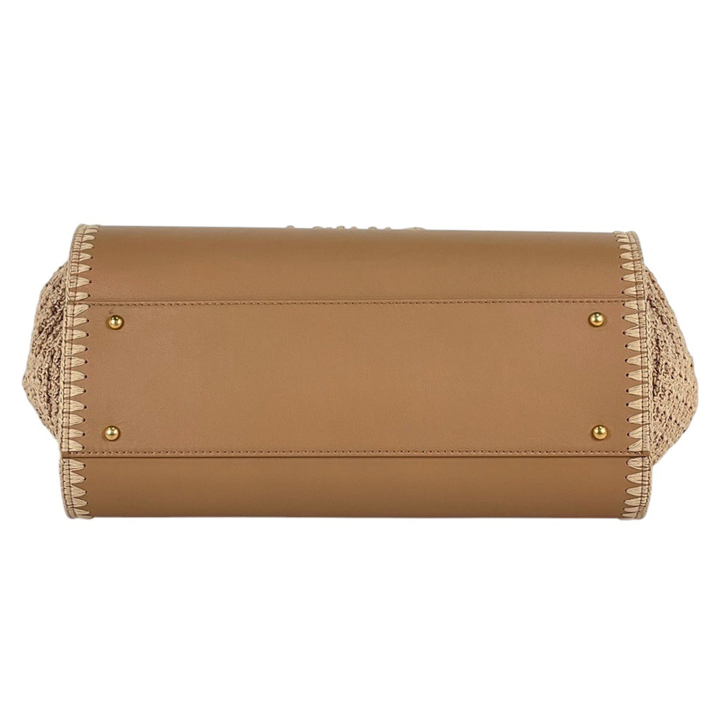シャネル ドーヴィル GM チェーン ココマーク ニット トートバッグ レザー ベージュ レディース 【中古】brbag