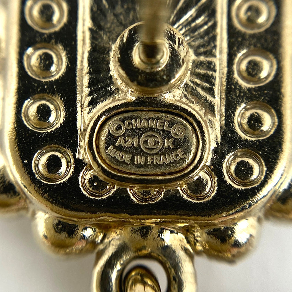 シャネル ココマーク ラインストーン ピアス スイング ピアス GP ゴールド ピンク レディース 【中古】bracc