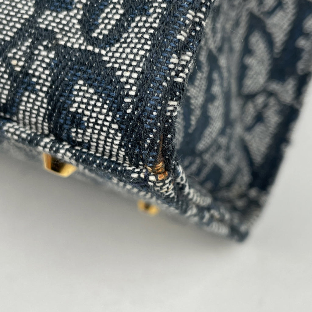 クリスチャンディオール トロッター柄 ハンドバッグ サドル ハンドバッグ キャンバス ネイビー レディース 【中古】brbag