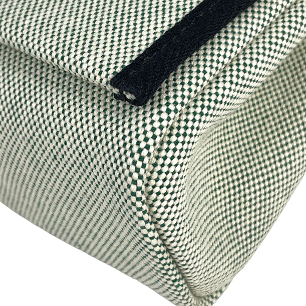 エルメス エールバッグ ジップ 20 ショルダーバッグ トワルアッシュ グリーン ブラック W レディース 【中古】brbag