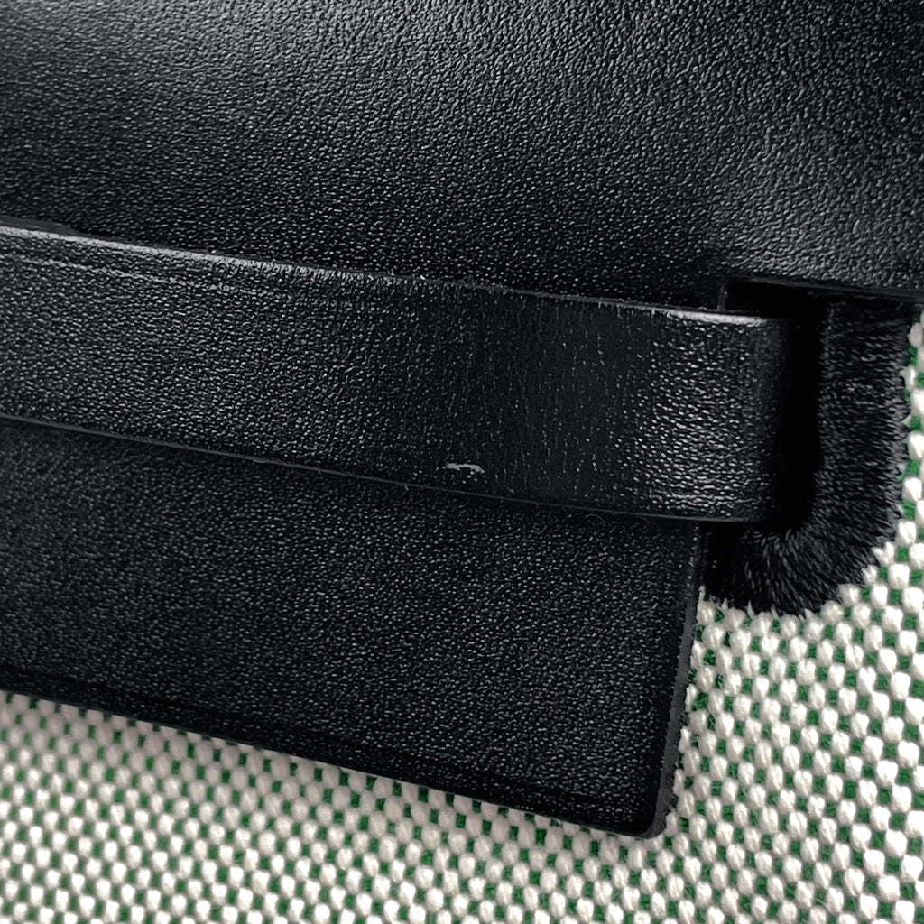 エルメス エールバッグ ジップ 20 ショルダーバッグ トワルアッシュ グリーン ブラック W レディース 【中古】brbag