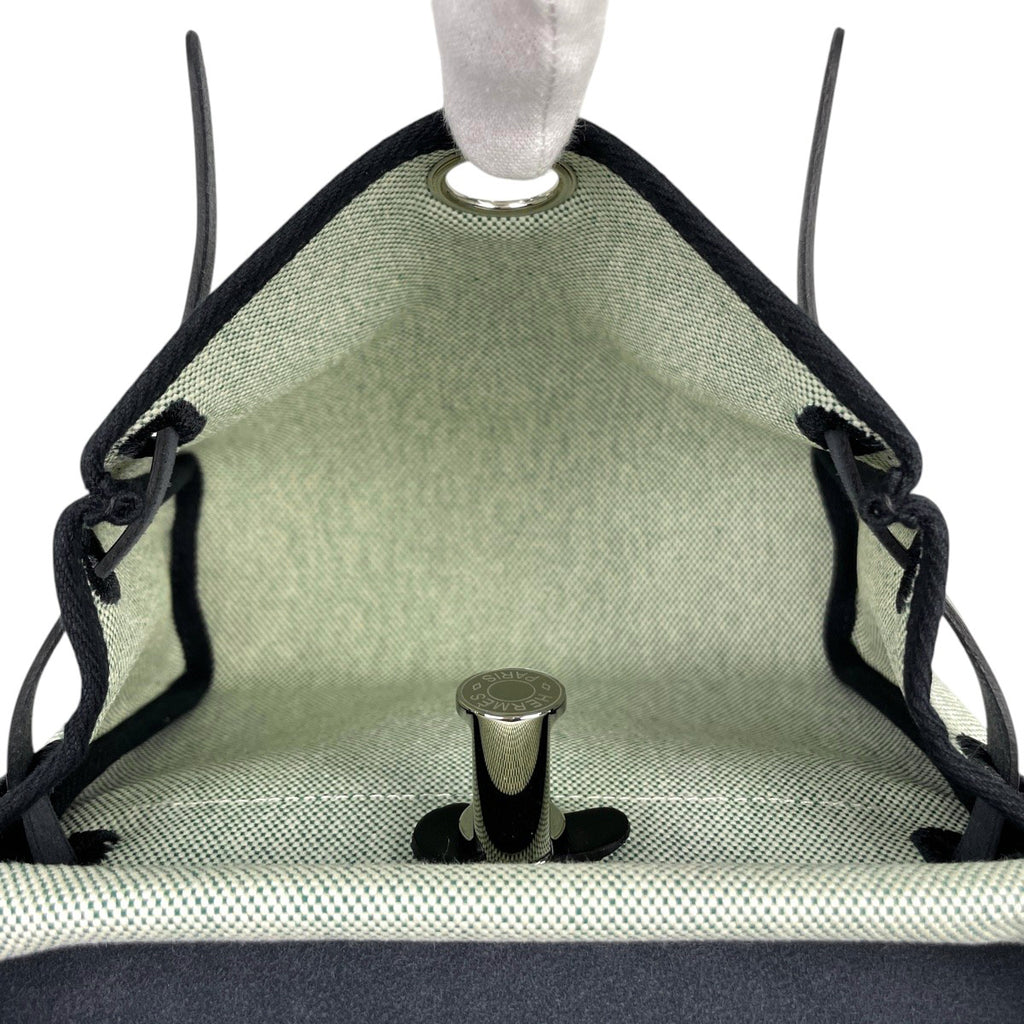 エルメス エールバッグ ジップ 20 ショルダーバッグ トワルアッシュ グリーン ブラック W レディース 【中古】brbag