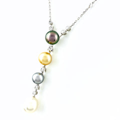 カルティエ パール デザインネックレス メレダイヤ ペンダント 真珠 ネックレス 750 パール ダイヤモンド レディース ブランドジュエリー 【中古】brjwl