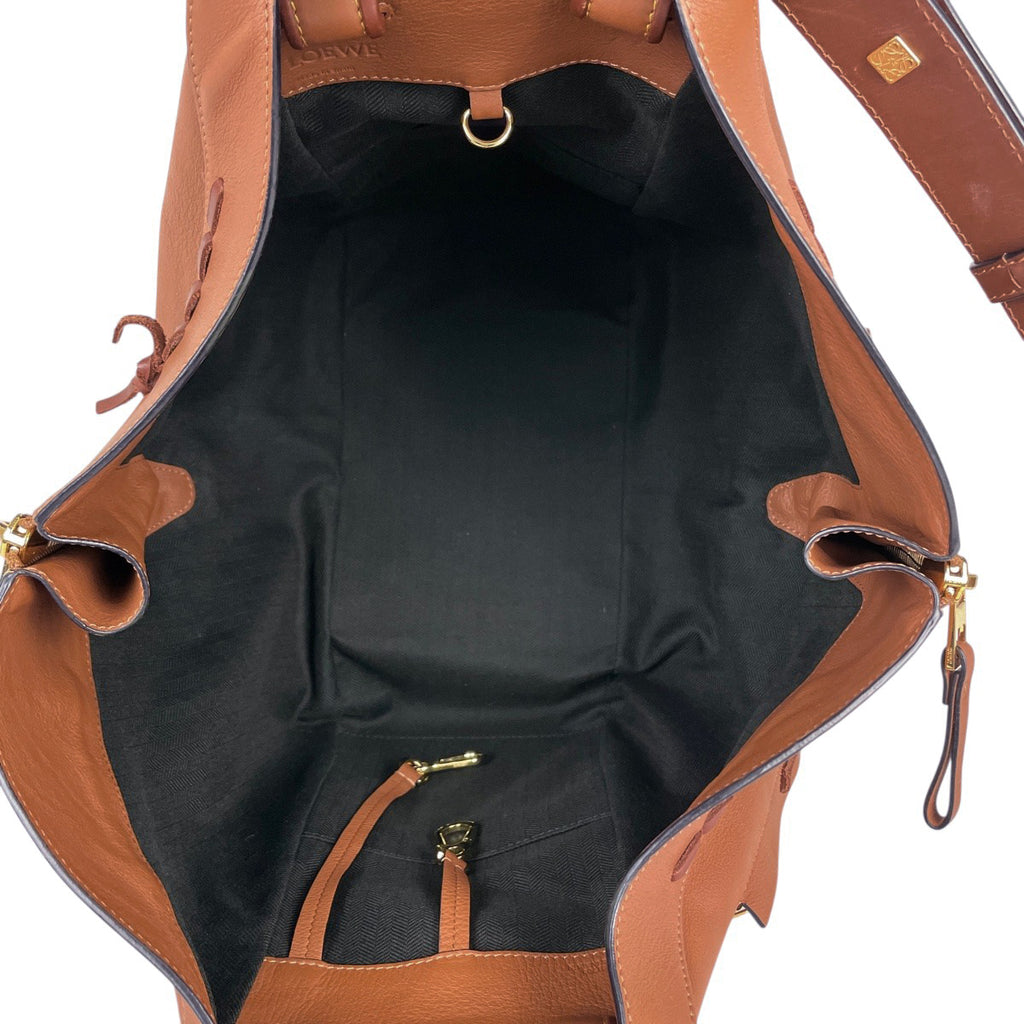ロエベ ハンモック バッグ ミディアム 2WAY ショルダーバッグ ハンドバッグ レザー ブラウン レディース 【中古】brbag