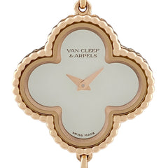 ヴァンクリーフ＆アーペル スウィート アルハンブラ ウォッチ VCARO8SG00 腕時計 ダイヤモンド シェル ローズゴールド クォーツ ホワイト レディース 【中古】wtcbb
