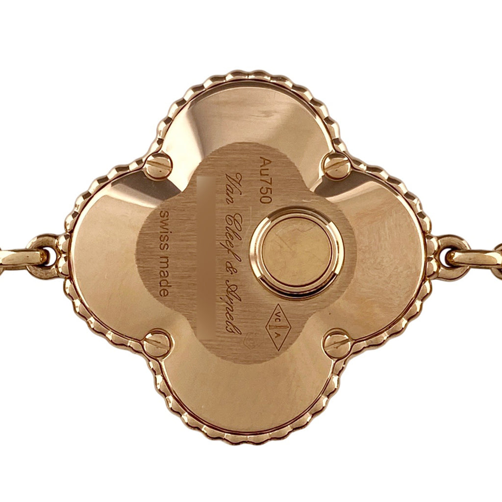 ヴァンクリーフ＆アーペル スウィート アルハンブラ ウォッチ VCARO8SG00 腕時計 ダイヤモンド シェル ローズゴールド クォーツ ホワイト レディース 【中古】wtcbb