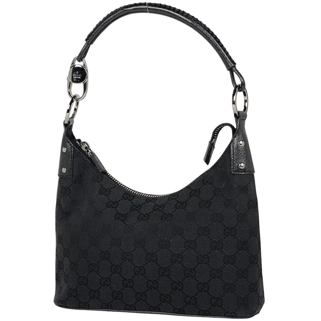 グッチ GG柄 ショルダーバッグ ワンショルダー ショルダーバッグ GGキャンバス ブラック 115002 レディース 【中古】brbag