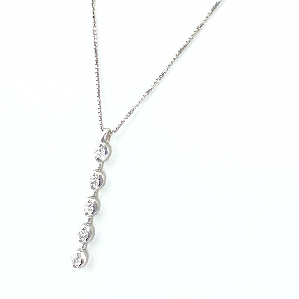 メレダイヤ デザインネックレス WG ホワイトゴールド ペンダント ネックレス K18 WG ダイヤモンド レディース 【中古】nbjwl