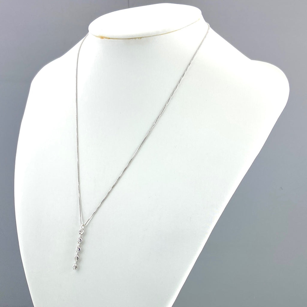 メレダイヤ デザインネックレス WG ホワイトゴールド ペンダント ネックレス K18 WG ダイヤモンド レディース 【中古】nbjwl