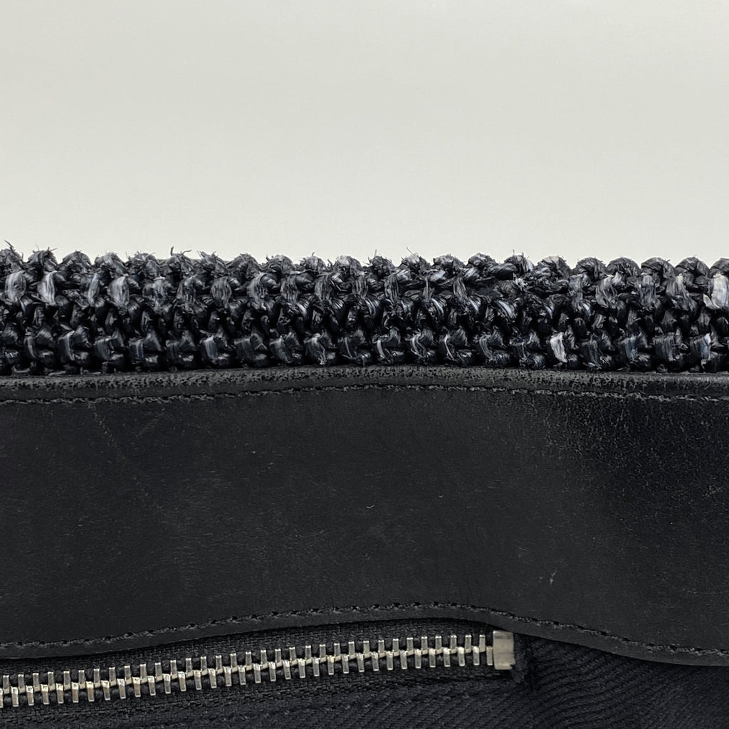 サンローラン ロゴ トートバッグ ラフィア ストロー フリンジ トートバッグ レザー ネイビー 490793 レディース 【中古】brbag
