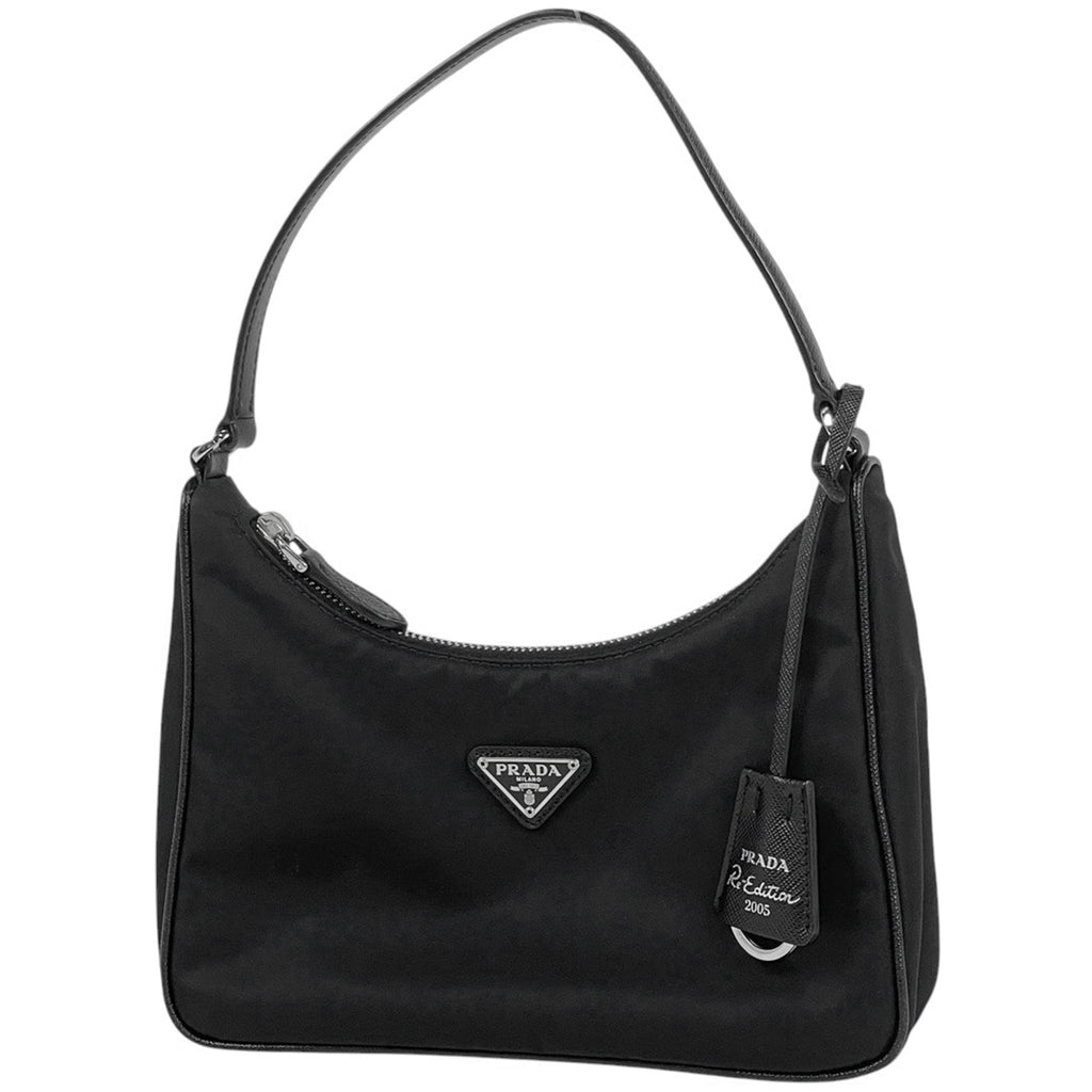 プラダ ロゴプレート ハンドバッグ ポーチ ハンドバッグ ナイロン ネロ(ブラック) レディース 【中古】brbag