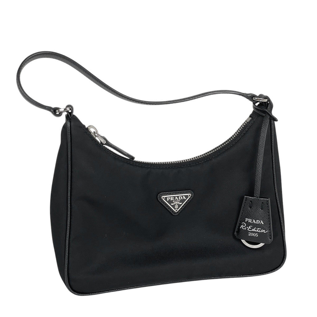 プラダ ロゴプレート ハンドバッグ ポーチ ハンドバッグ ナイロン ネロ(ブラック) レディース 【中古】brbag