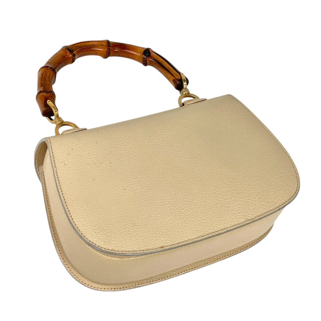 グッチ バンブー ハンドバッグ 竹 手提げ ハンドバッグ レザー ベージュ 0002113 レディース 【中古】brbag