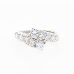 メレダイヤ デザインリング プラチナ 指輪 リング 9号 Pt900 ダイヤモンド レディース 【中古】nbjwl