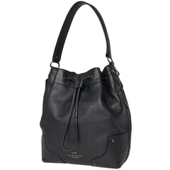 【在庫一掃】 コーチ ロゴ ハンドバッグ 2WAY ショルダーバッグ 巾着型 ハンドバッグ レザー ブラック F35684 レディース 【中古】brbag