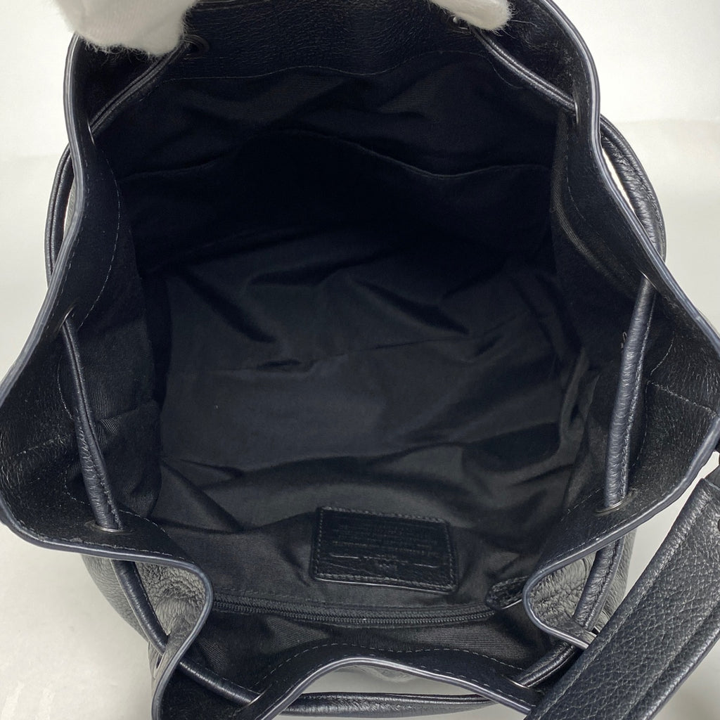コーチ ロゴ ハンドバッグ 2WAY ショルダーバッグ 巾着型 ハンドバッグ レザー ブラック F35684 レディース 【中古】brbag
