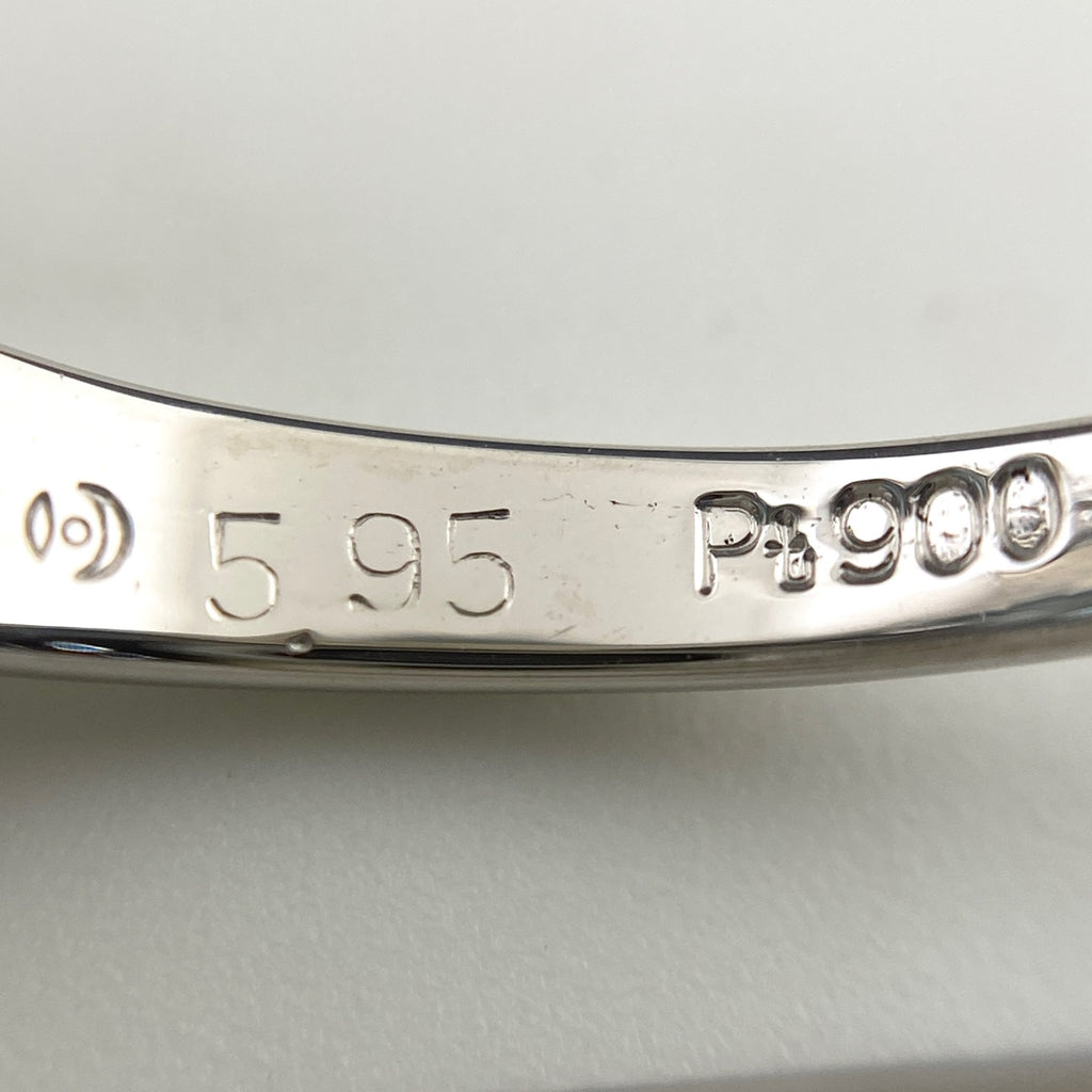 タサキ アクアマリン デザインリング プラチナ 指輪 メレダイヤ リング 11.5号 Pt900 アクアマリン ダイヤモンド レディース 【中古】brjwl