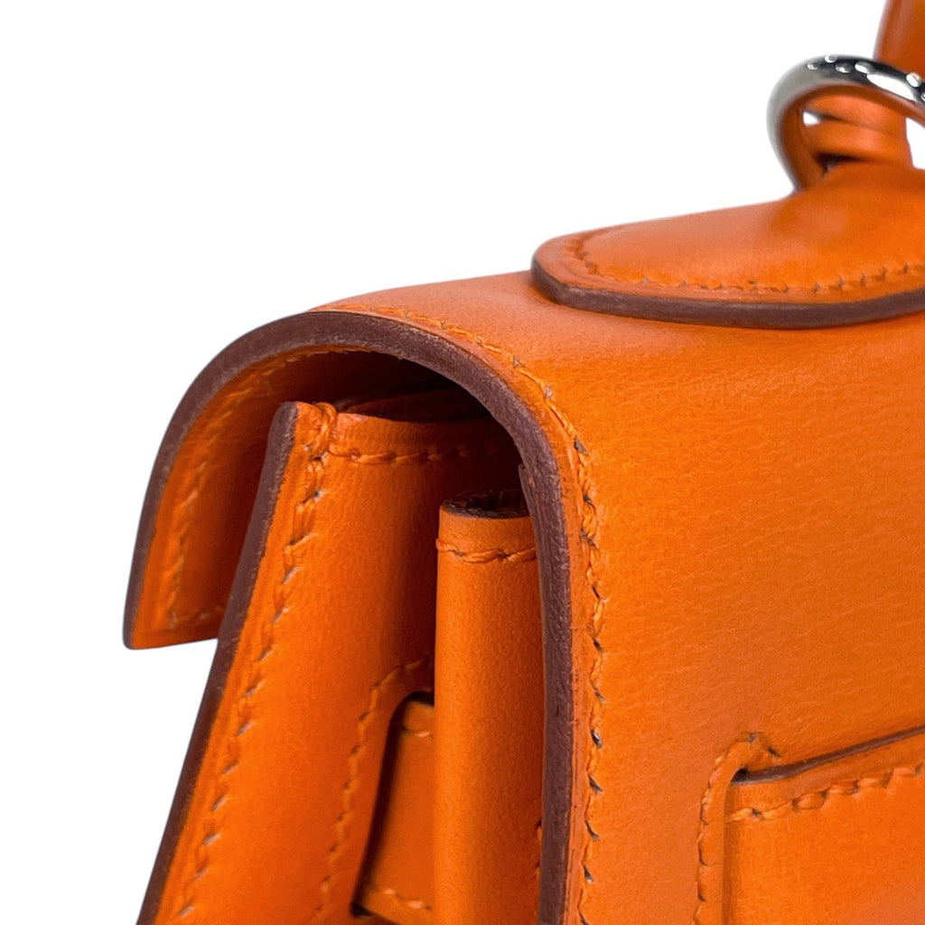 エルメス ケリー 32 外縫い 2WAY ショルダーバッグ ハンドバッグ ボックスカーフ オレンジ □F レディース 【中古】brbag