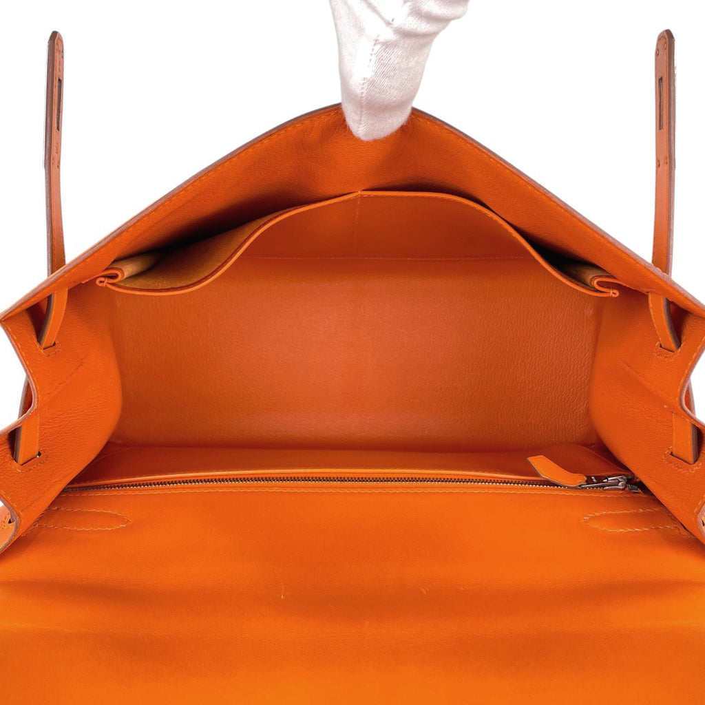 エルメス ケリー 32 外縫い 2WAY ショルダーバッグ ハンドバッグ ボックスカーフ オレンジ □F レディース 【中古】brbag