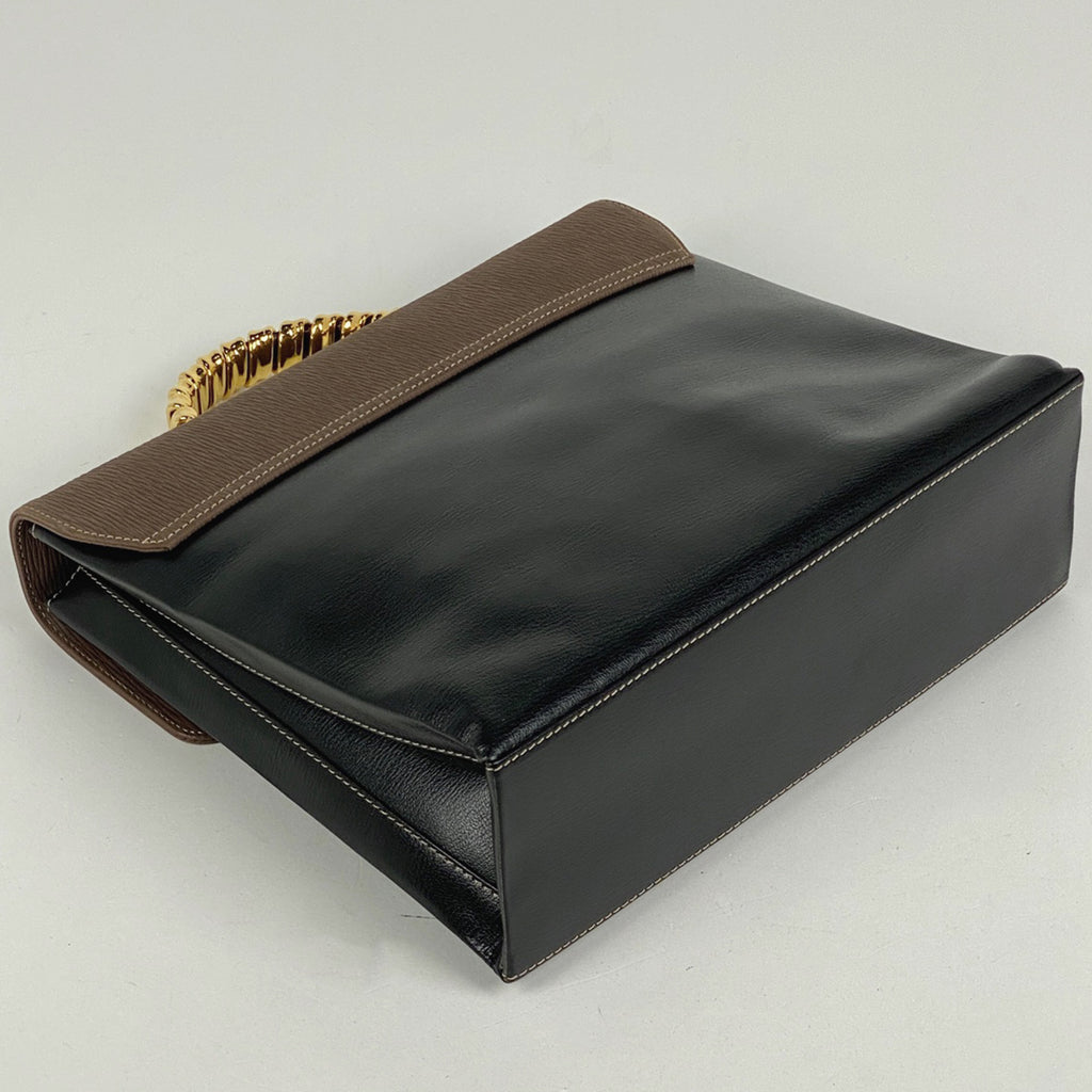 ロエベ ベラスケス ハンドバッグ ロゴ 2WAY ショルダーバッグ ハンドバッグ レザー ブラック ブラウン レディース 【中古】brbag