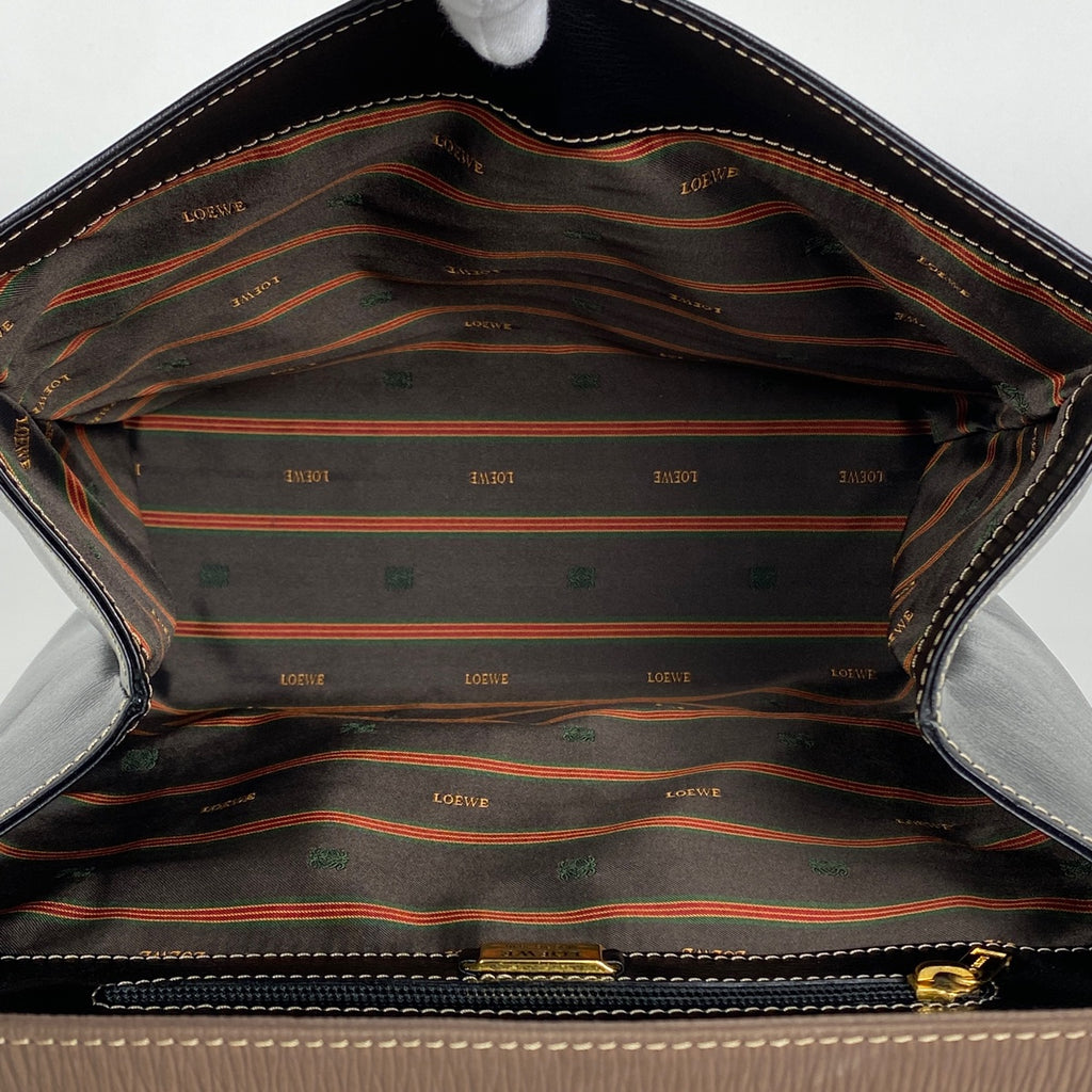 ロエベ ベラスケス ハンドバッグ ロゴ 2WAY ショルダーバッグ ハンドバッグ レザー ブラック ブラウン レディース 【中古】brbag