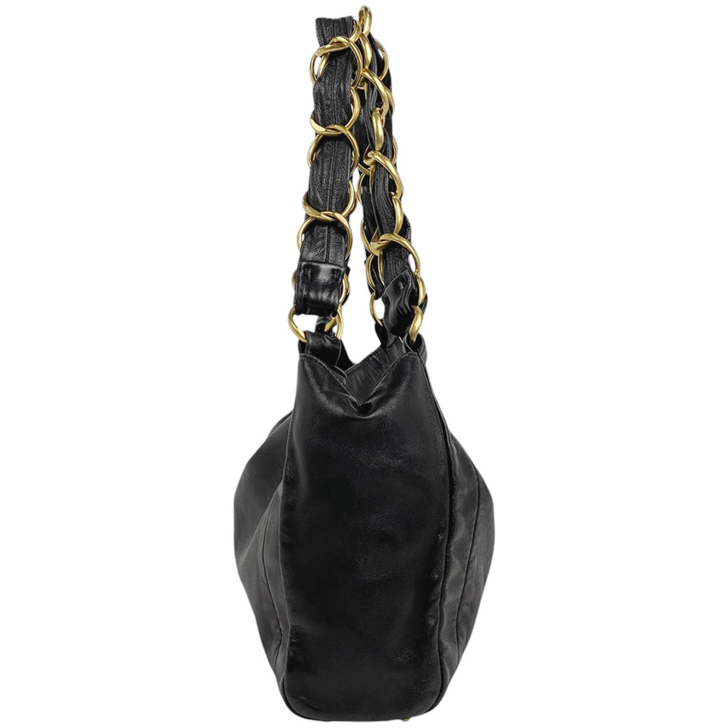 シャネル ココマーク チェーン ハンドバッグ ショルダーバッグ ハンドバッグ レザー ブラック レディース 【中古】brbag