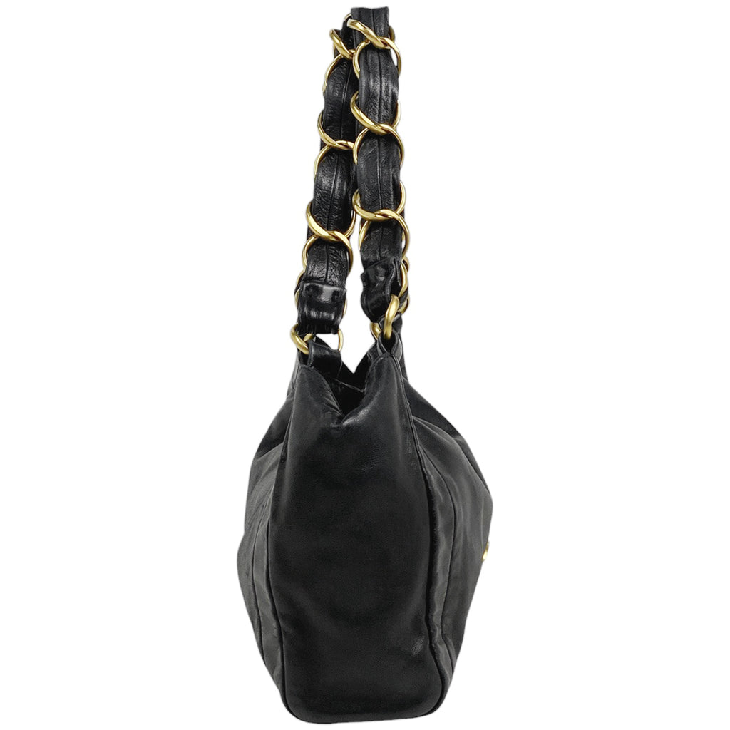 シャネル ココマーク チェーン ハンドバッグ ショルダーバッグ ハンドバッグ レザー ブラック レディース 【中古】brbag