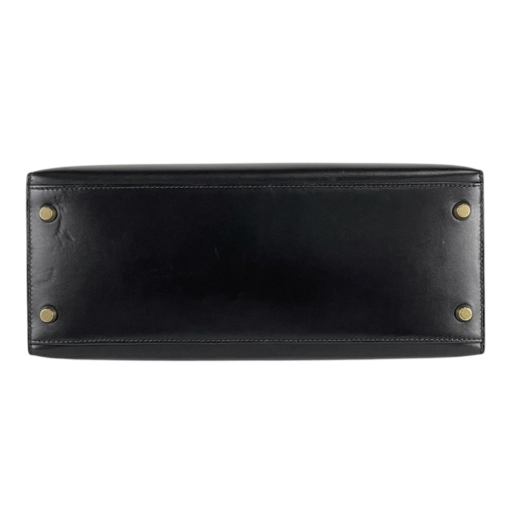 エルメス ケリー 28 2WAY ショルダーバッグ 外縫い ハンドバッグ ボックスカーフ ブラック 〇W レディース 【中古】brbag