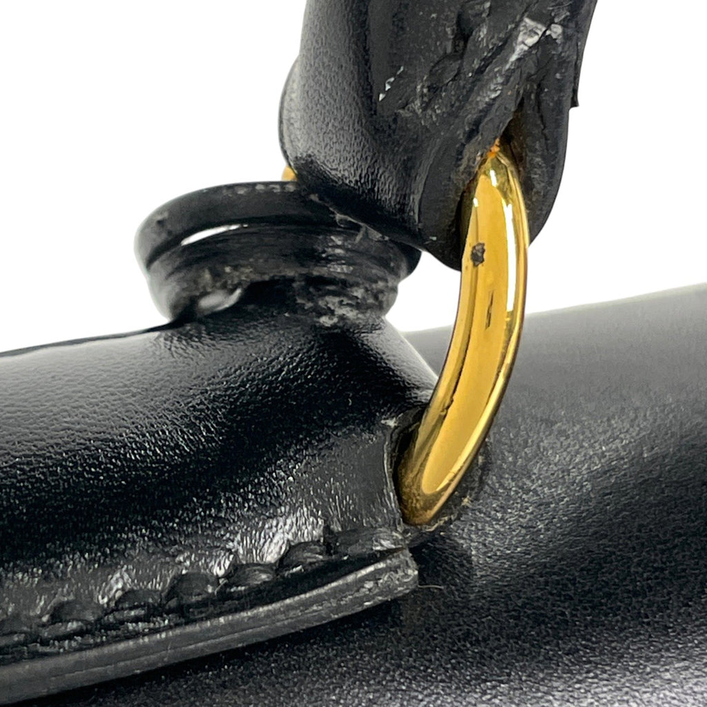 エルメス ケリー 28 2WAY ショルダーバッグ 外縫い ハンドバッグ ボックスカーフ ブラック 〇W レディース 【中古】brbag