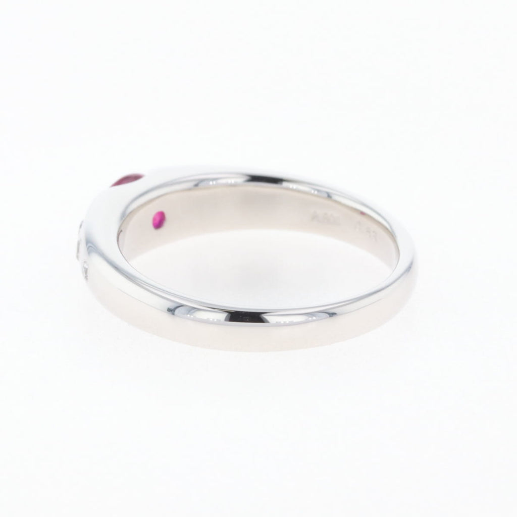 ルビー デザインリング プラチナ 指輪 メレダイヤ リング 12号 Pt900 ルビー ダイヤモンド レディース 【中古】nbjwl