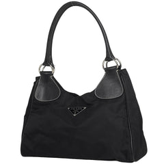 プラダ ロゴプレート ショルダーバッグ ハンドバッグ ショルダーバッグ ナイロン ブラック レディース 【中古】brbag
