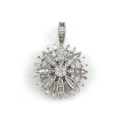 フラワーモチーフ ペンダントトップ WG ホワイトゴールド ペンダント 花 ペンダントトップ K18 WG ダイヤモンド レディース 【中古】nbjwl