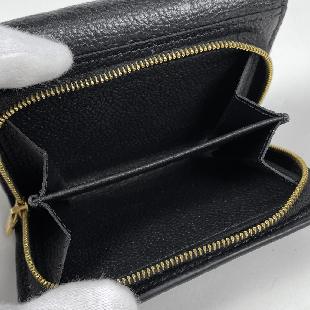 ルイ・ヴィトン ポルトフォイユ メティス コンパクト 三つ折り財布 モノグラムアンプラント ノワール(ブラック) M80880 レディース 【中古】brbag