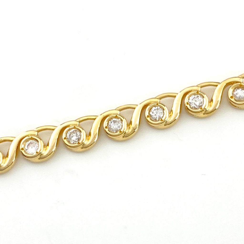 メレダイヤ デザインネックレス YG イエローゴールド ネックレス K18 ダイヤモンド レディース 【中古】nbjwl