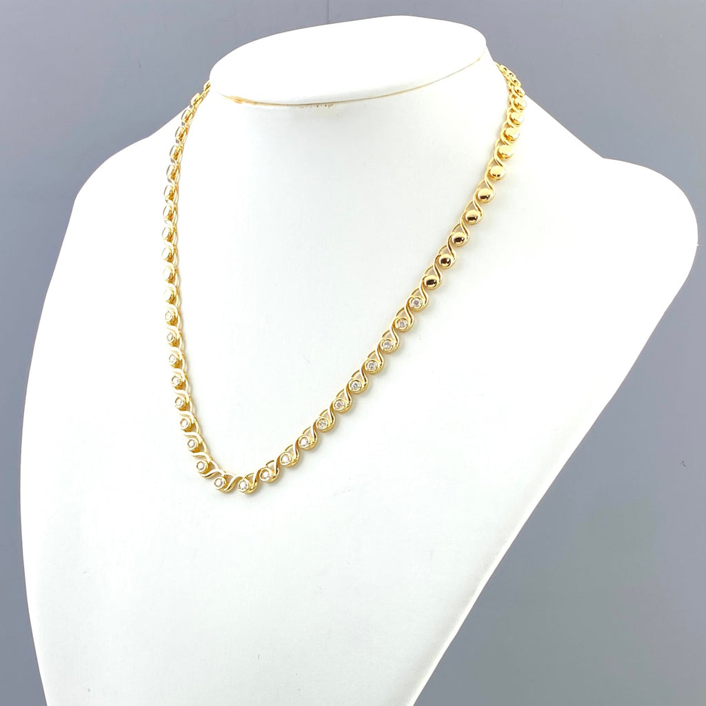 メレダイヤ デザインネックレス YG イエローゴールド ネックレス K18 ダイヤモンド レディース 【中古】nbjwl