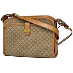 セリーヌ マカダム柄 ショルダーバッグ 斜め掛け ショルダーバッグ コーティングキャンバス ベージュ ブラウン レディース 【中古】brbag