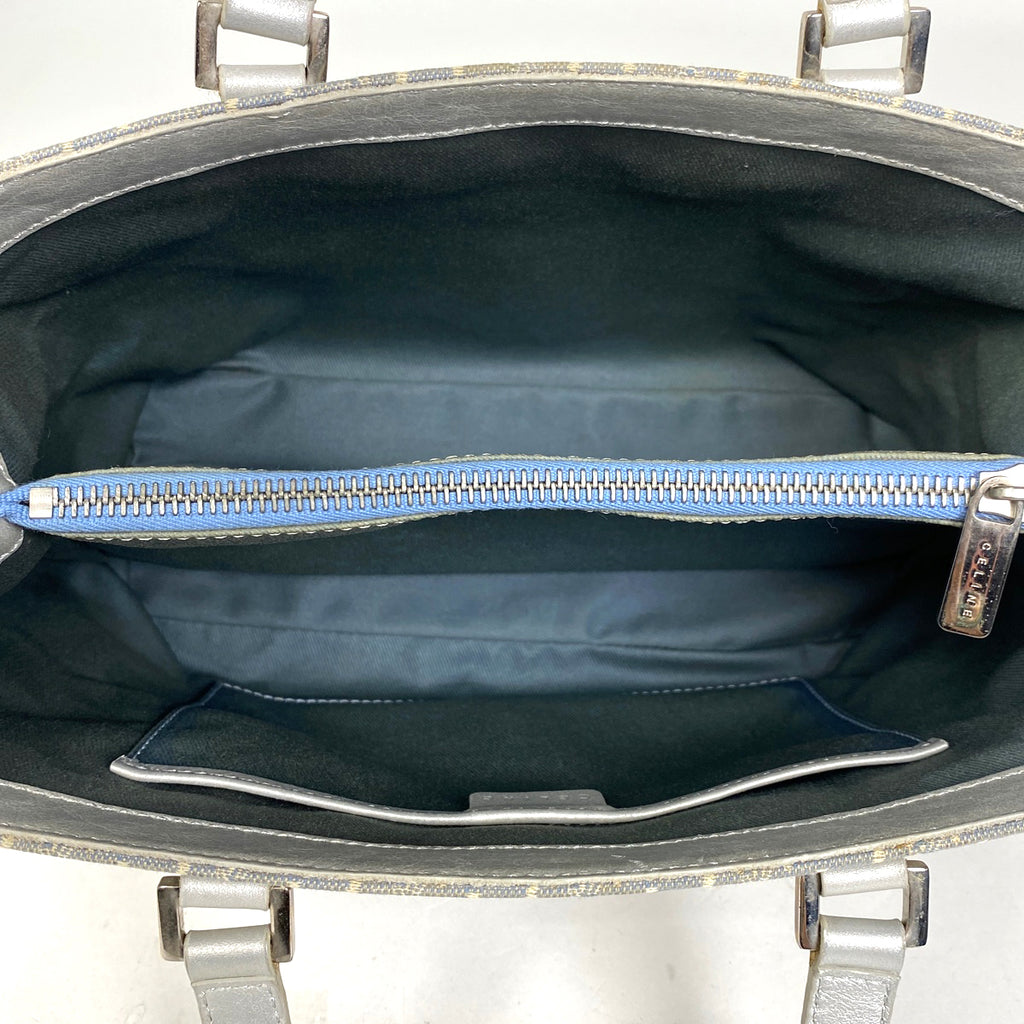 セリーヌ Cマカダム柄 トートバッグ ハンドバッグ トートバッグ キャンバス ライトブルー レディース 【中古】brbag