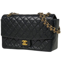 シャネル ココマーク チェーン ショルダーバッグ マトラッセ Wチェーン ショルダーバッグ レザー ブラック レディース 【中古】brbag