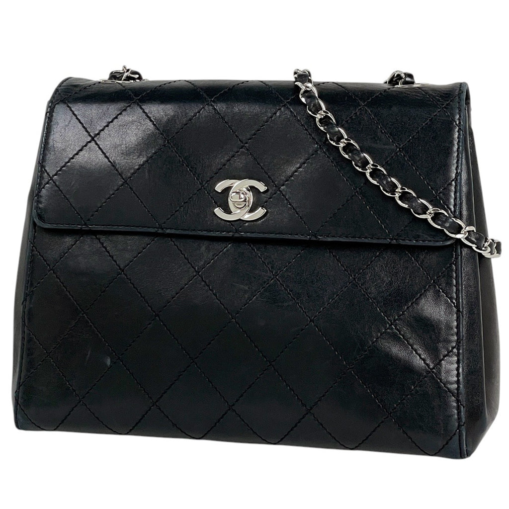 シャネル ココマーク チェーン ショルダーバッグ ターンロック ショルダーバッグ レザー ブラック レディース 【中古】brbag