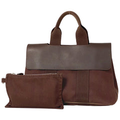 エルメス ヴァルパライソ PM 手提げ トート ハンドバッグ トワルシェブロン ブラウン レディース 【中古】brbag