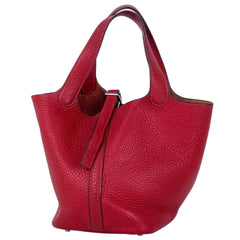 エルメス ピコタン PM ミニバッグ ハンドバッグ トリヨンクレマンス レッド □H レディース 【中古】brbag