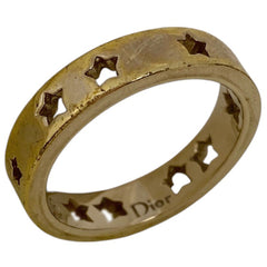 【在庫一掃】 クリスチャンディオール ロゴ デザイン リング 指輪 スター リング 11 GP ゴールド レディース 【中古】bracc