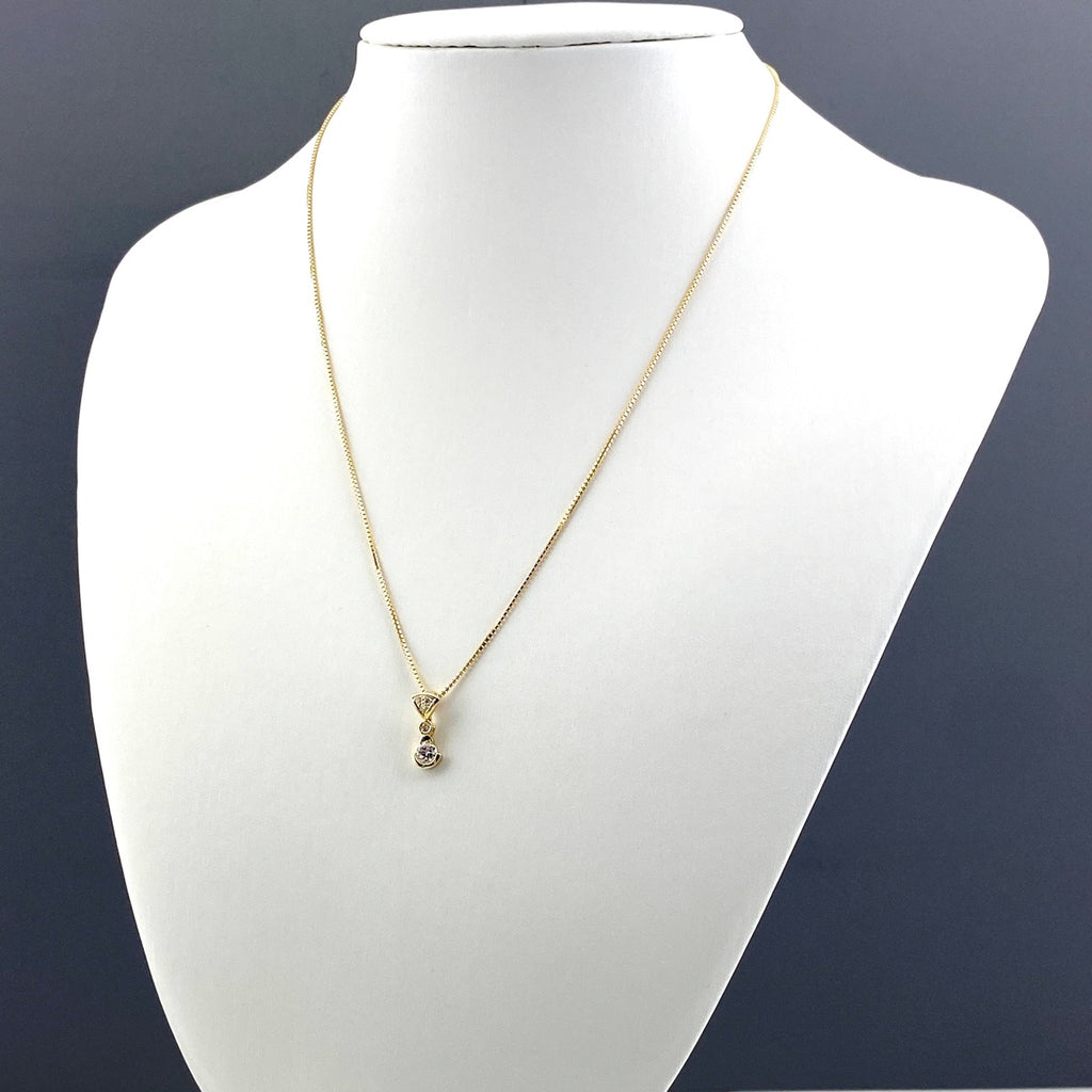 メレダイヤ デザインネックレス YG イエローゴールド ペンダント ネックレス K18 ダイヤモンド レディース 【中古】nbjwl