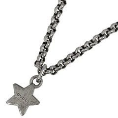 グッチ ロゴ ネックレス スター 星モチーフ ネックレス シルバー925 シルバー レディース 【中古】bracc