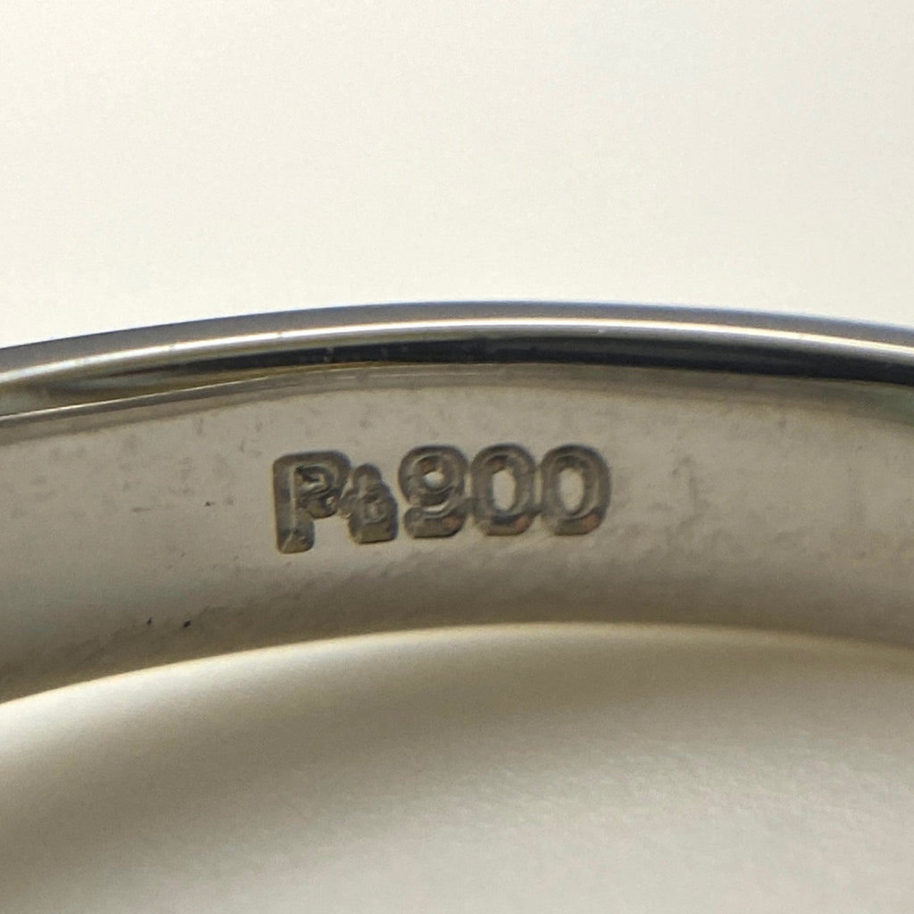 エメラルド デザインリング プラチナ 指輪 メレダイヤ リング 14号 Pt900 エメラルド ダイヤモンド レディース 【中古】nbjwl