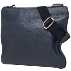 バリー ロゴ ショルダーバッグ 斜め掛け ショルダーバッグ レザー ネイビー レディース 【中古】brbag