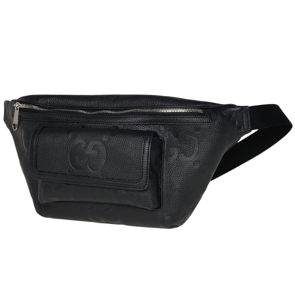 グッチ ジャンボGG ベルトバッグ ウエストバッグ ボディバッグ レザー ブラック 645093 レディース 【中古】brbag