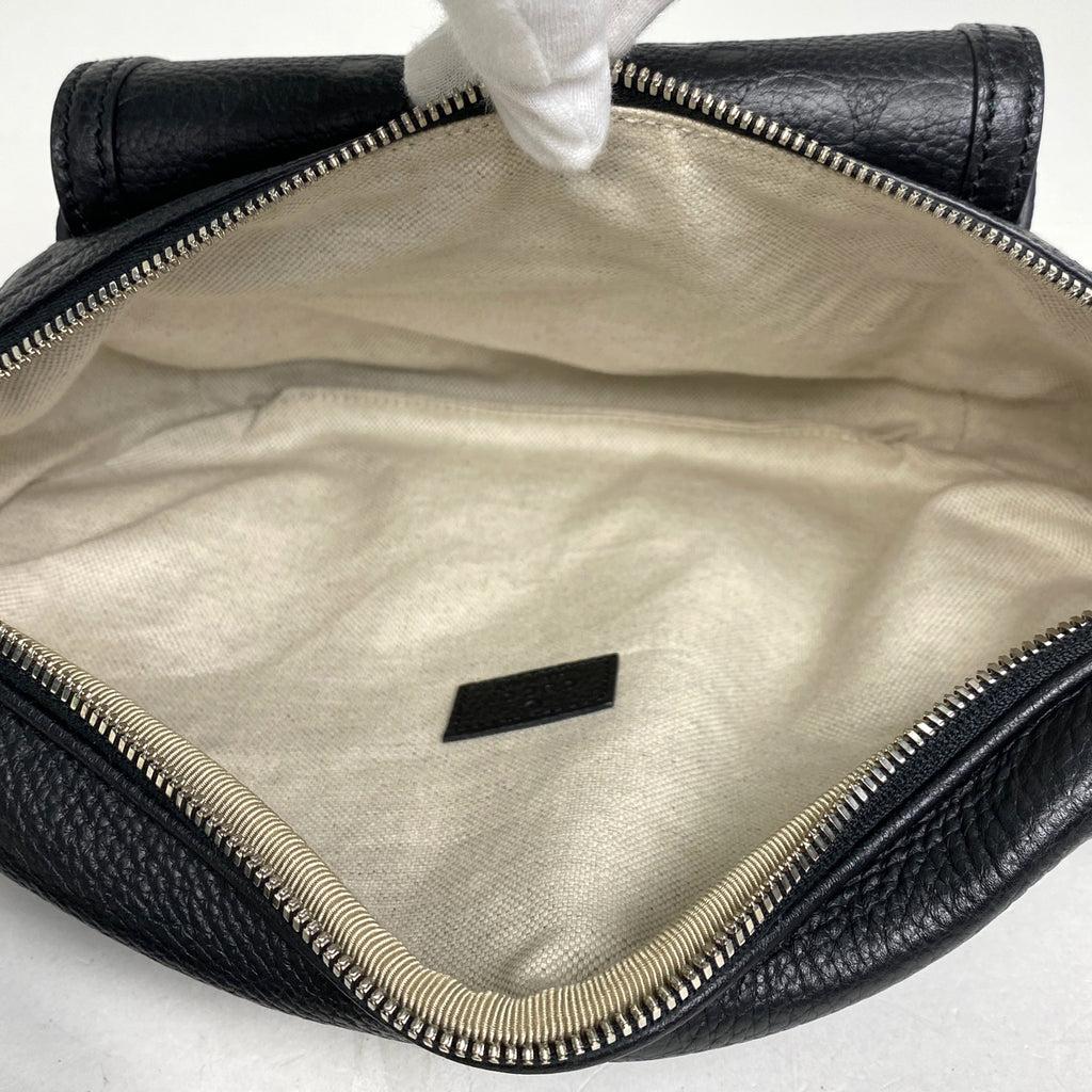 グッチ ジャンボGG ベルトバッグ ウエストバッグ ボディバッグ レザー ブラック 645093 レディース 【中古】brbag